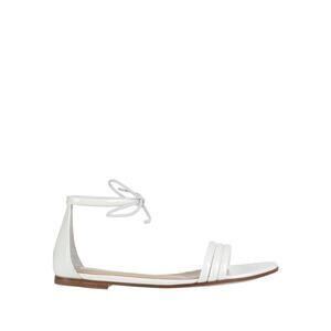 Gianvito Rossi White Strappy Patent Leather Ankle Strap Flat Sandals Size 36